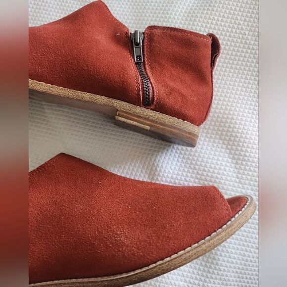 Anthropologie Kelsi Dagger Brooklyn fall suede leather both size zip flats shoes - Picture 10 of 14